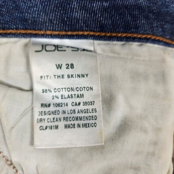 Joe's Jeans Dark Blue Distressed High Rise Skinny Jeans Size 28 - Picture 3 of 4